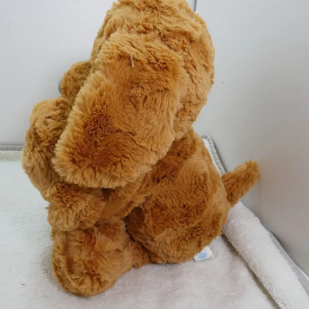 Cloud Island Plush Dog Mom and Baby Puppy Toy Rattle Set Brown 12” Tall